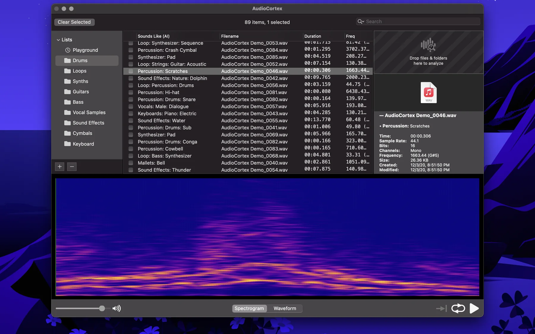 AudioFinder spectrogram hero